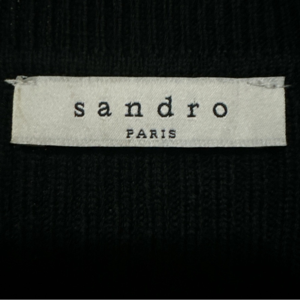 6X HP. SANDRO Paris Lina Neutral Ribbed Full Zip Cardigan - Picture 8 of 10